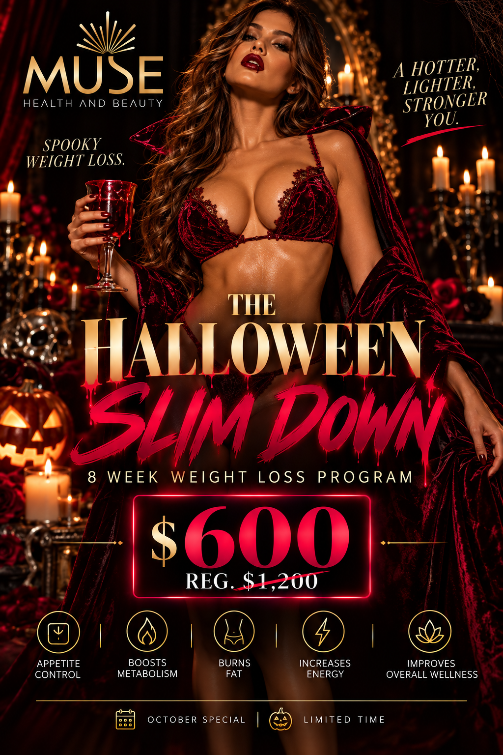 Gothic Halloween Spa Slimdown Poster